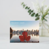 Carte postale Red Maple Leaf Skyline de Vancouver  (Debout devant)