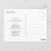 Carte Postale Red Modern Elegant Script Photo Graduation Party (Dos)