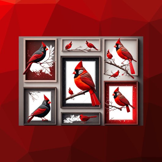 Carte postale Red Northern Cardinal Bird