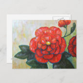 Carte postale Red Peony Impressionniste Fine Art (Devant / Derrière)