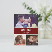 Carte Postale Red Personnalisé Photo Collage Noël (Debout devant)