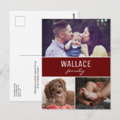 Carte Postale Red Personnalisé Photo Collage Noël (Devant / Derrière)