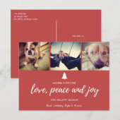 Carte postale Red Photo Love Peace and Joy Christm (Devant / Derrière)