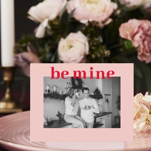 Carte Postale Red & Pink Be Mine | Photo en couple | Valentines