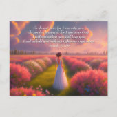 Carte Postale Red PInk Bushes Jardin verset de la bible d'Isaïe (Devant)