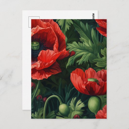 Carte postale Red Poppies (Devant / Derrière)