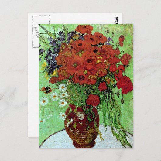 Carte Postale Red Poppies & Daisies (F280) Van Gogh Fine Art (Devant / Derrière)