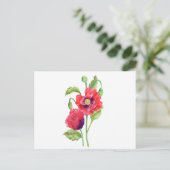 Carte Postale Red Poppies Floral Art (Debout devant)