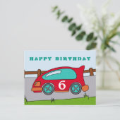 Carte Postale Red Racing Car Joyeux Anniversaire (Debout devant)