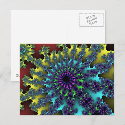 Carte Postale Red Rainbow Burst (Devant / Derrière)