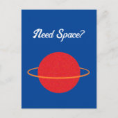 Carte Postale Red Retro Planet, Caricature classique de l'espace (Devant)