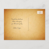 Carte Postale Red Rose pense à vous message personnalisé (Dos)