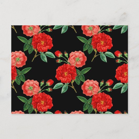 Carte Postale Red Roses, Black Background, (Devant)