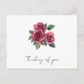 Carte Postale Red Roses Floral Penser de vous (Devant)