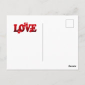 Carte Postale Red Roses, Valentine's Day, (Dos)