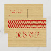 Carte postale Red Rustic Chevron RSVP (Devant / Derrière)
