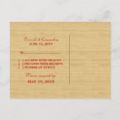 Carte postale Red Rustic Chevron RSVP (Dos)