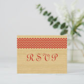 Carte postale Red Rustic Chevron RSVP (Debout devant)
