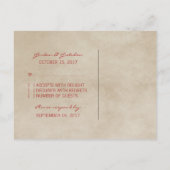 Carte postale Red Rustic Lace RSVP (Dos)