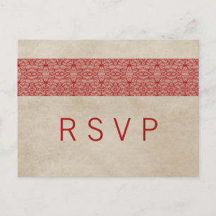 Carte postale Red Rustic Lace RSVP