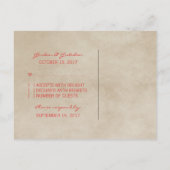 Carte postale Red Rustic Quatrefoil RSVP (Dos)
