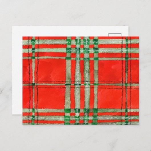 Carte postale RED SCOTT TARTAN (Devant / Derrière)