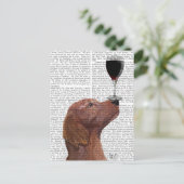 Carte Postale Red Setter Chien Au Vin (Debout devant)