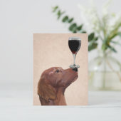 Carte Postale Red Setter Chien Au Vin 2 (Debout devant)