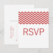 Carte postale Red Simple Chevron RSVP (Devant / Derrière)