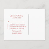 Carte postale Red Simple Chevron RSVP (Dos)