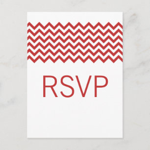 Carte postale Red Simple Chevron RSVP