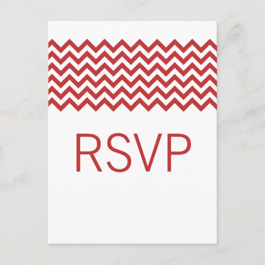 Carte postale Red Simple Chevron RSVP (Devant)