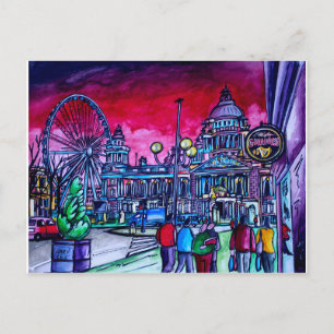 Carte Postale Red Sky sur Belfast City Hall