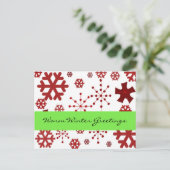Carte Postale Red Snowflakes Salutations hiver chaudes (Debout devant)