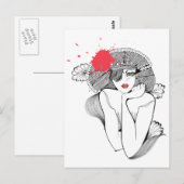 Carte Postale Red Splash girl (Devant / Derrière)