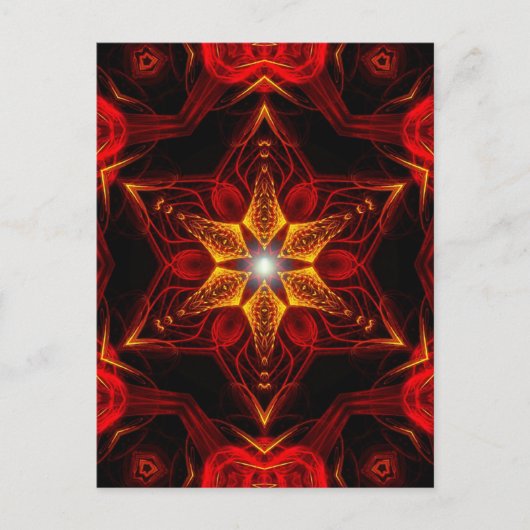 Carte postale Red Star Fractal Art (Devant)