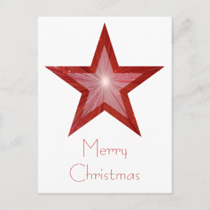 Carte postale Red Star 'Joyeux Noël' blanche