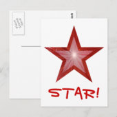 Carte postale Red Star 'STAR' blanche (Devant / Derrière)