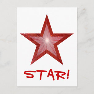 Carte postale Red Star 'STAR' blanche