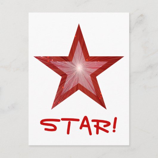 Carte postale Red Star 'STAR' blanche (Devant)