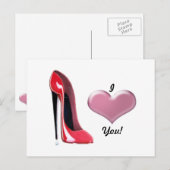 Carte Postale Red Stiletto High Heel Chaussure Art (Devant / Derrière)