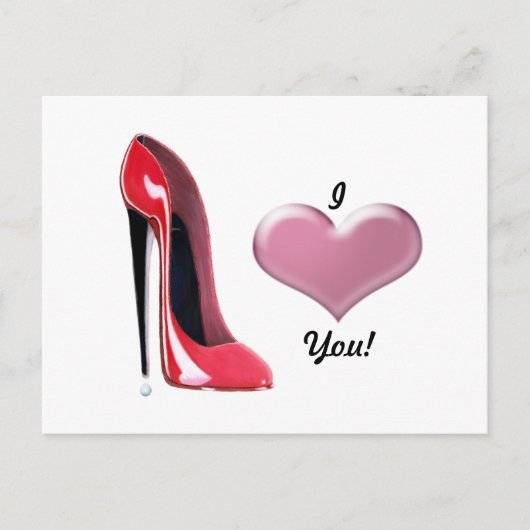 Carte Postale Red Stiletto High Heel Chaussure Art (Devant)