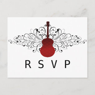 Carte postale Red Swirls Guitare RSVP
