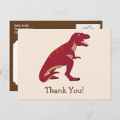 Carte Postale Red T-Rex, Merci de Dinosaur Kid (Devant / Derrière)