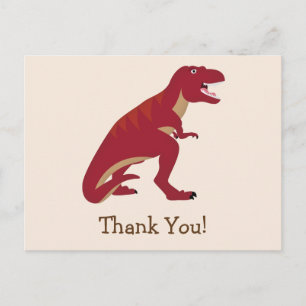 Carte Postale Red T-Rex, Merci de Dinosaur Kid