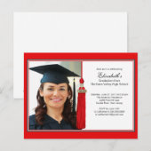 Carte Postale Red Tassel Photo Graduation Party Invitation 2012 (Devant / Derrière)