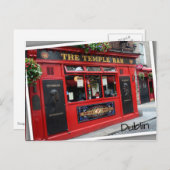 Carte Postale Red Temple Bar pub à Dublin, Irlande (Devant / Derrière)