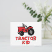 Carte Postale Red Tractor Kid (Debout devant)