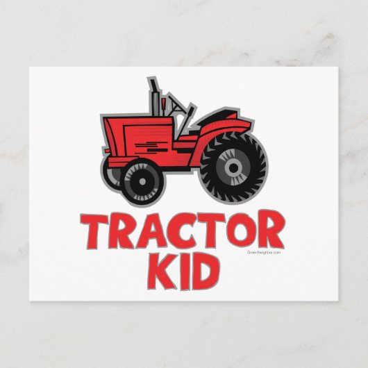 Carte Postale Red Tractor Kid (Devant)