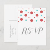 Carte postale Red Turquoise Confetti Response (Devant / Derrière)